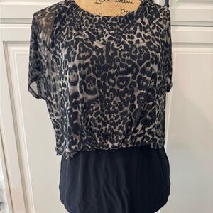 Leopard Print Black Women's Top